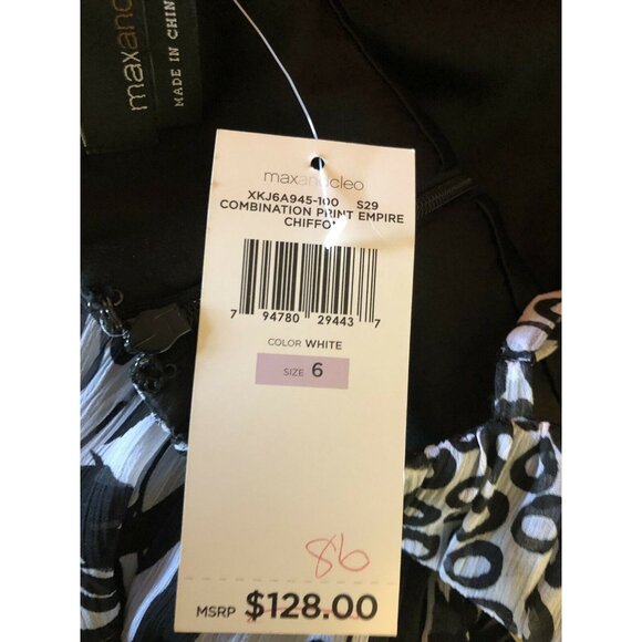 Max & Cleo Womens Size 6 Combination Print Empire Chiffon Dress - Picture 5 of 5
